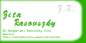 zita rasovszky business card